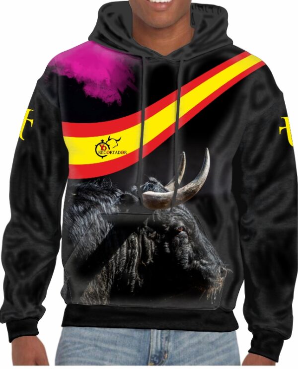 Sudadera con capucha con imagen de toro bravo