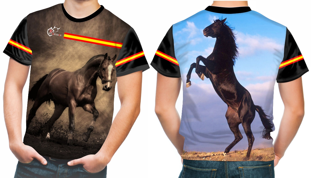 Camiseta Caballo fondo Marr n