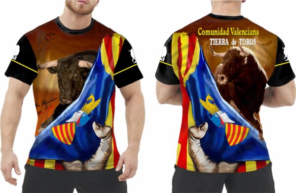 Camisetas de toros bravos por comunidades Comunidad Valenciana camiseta personalizada para aficionados a los toros