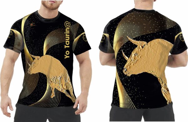Camiseta de toros bravos negra y dorada