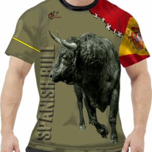 Camiseta toros con bandera España cosida