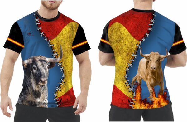 Camiseta de toros bravos con la bandera de España