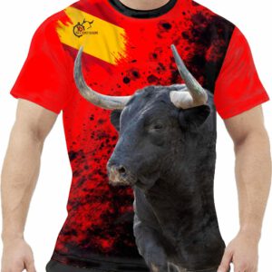 Camiseta taurina roja y negra