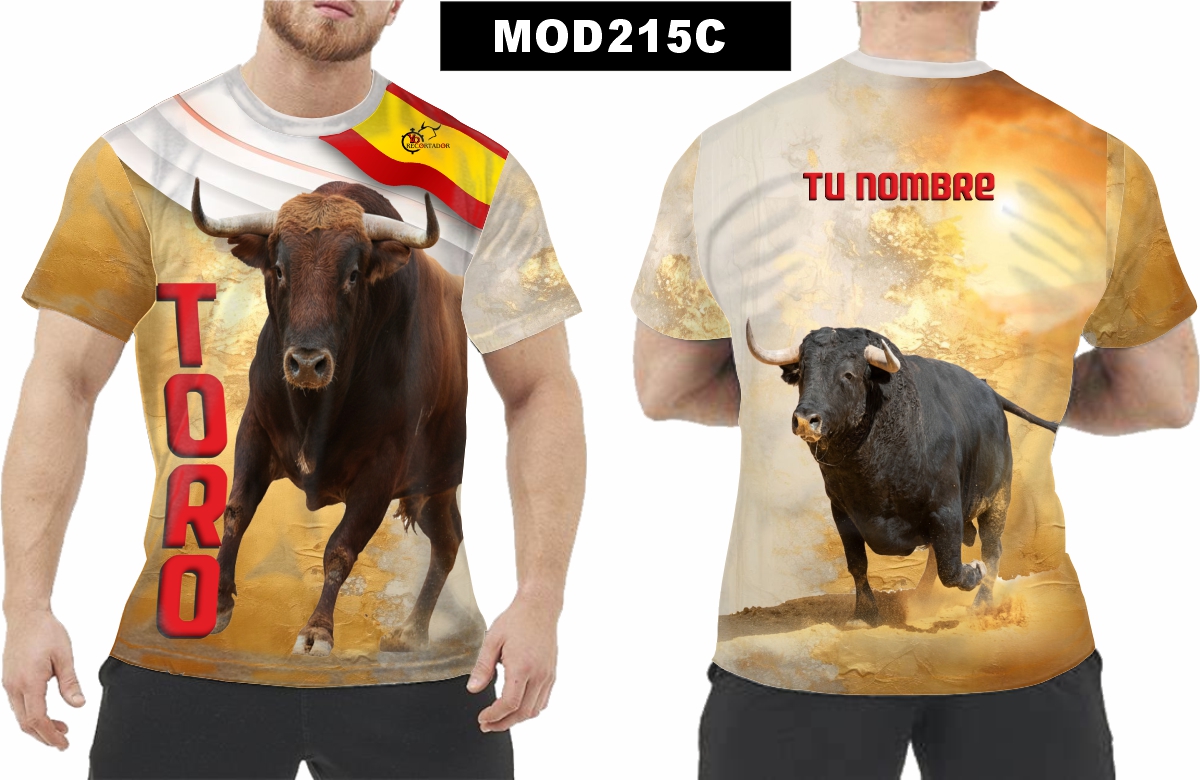 Camiseta Taurina Toro Negro Corriendo - Imagen 3