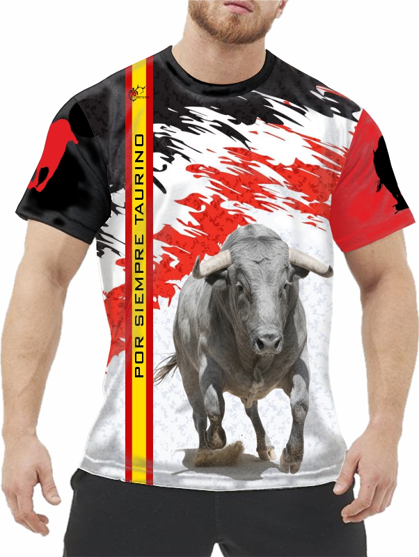 camiseta toro cerril embistiendo