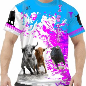 Camiseta de toros con varios toros cerriles