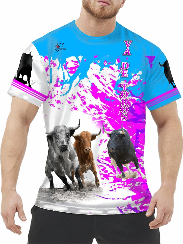 Camiseta de toros con varios toros cerriles