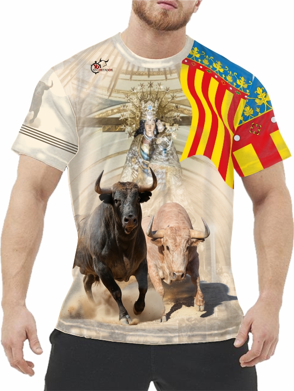 Camiseta Fallas Valencia 2026 con Virgen de los Desamparados