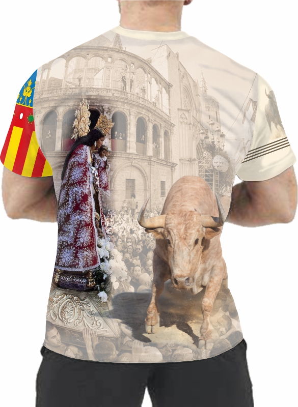 Camiseta Taurina Virgen Desamparados con Toros - Imagen 2