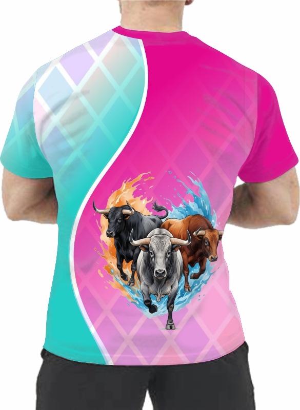 Camiseta Taurina Con Dibujos de Toros - Imagen 2