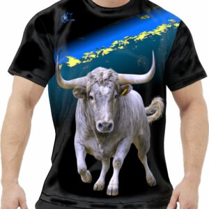 Camiseta negra con toro bravo jabonero